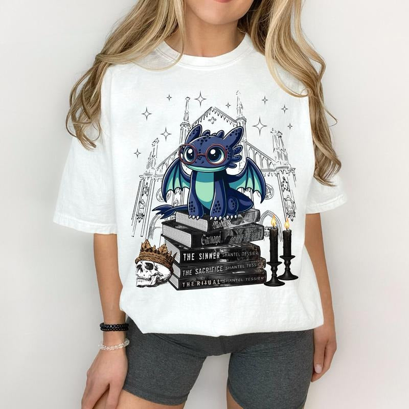 Cute Dragon Book Lover T-Shirt, The Lords Series Sweatshirt, Magical Reading Hoodie, Dark Romance Tee, Shantel Tessier Merch