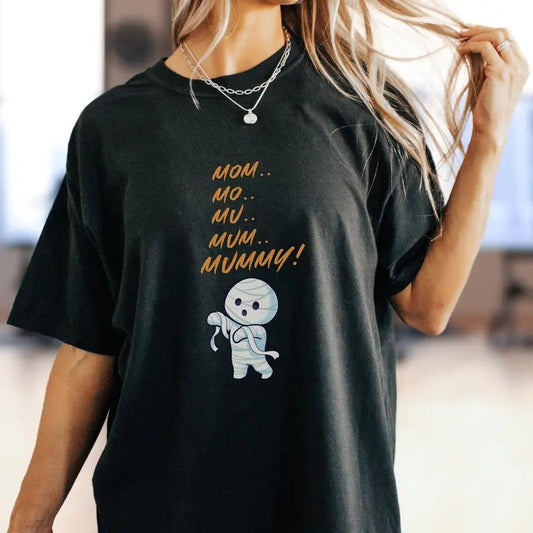 Cute Halloween Mom Mummy Oversized Tshirt Spooky Season Pump Cover Trick Or Treat s Gift For Mom Who Loves Halloween