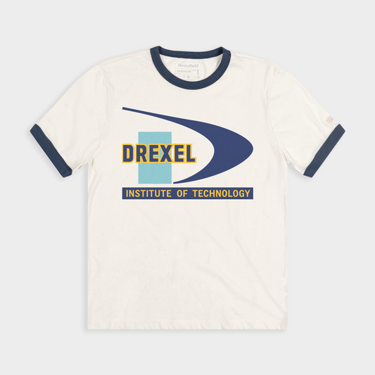 Drexel Vintage Logo Ringer Tee
