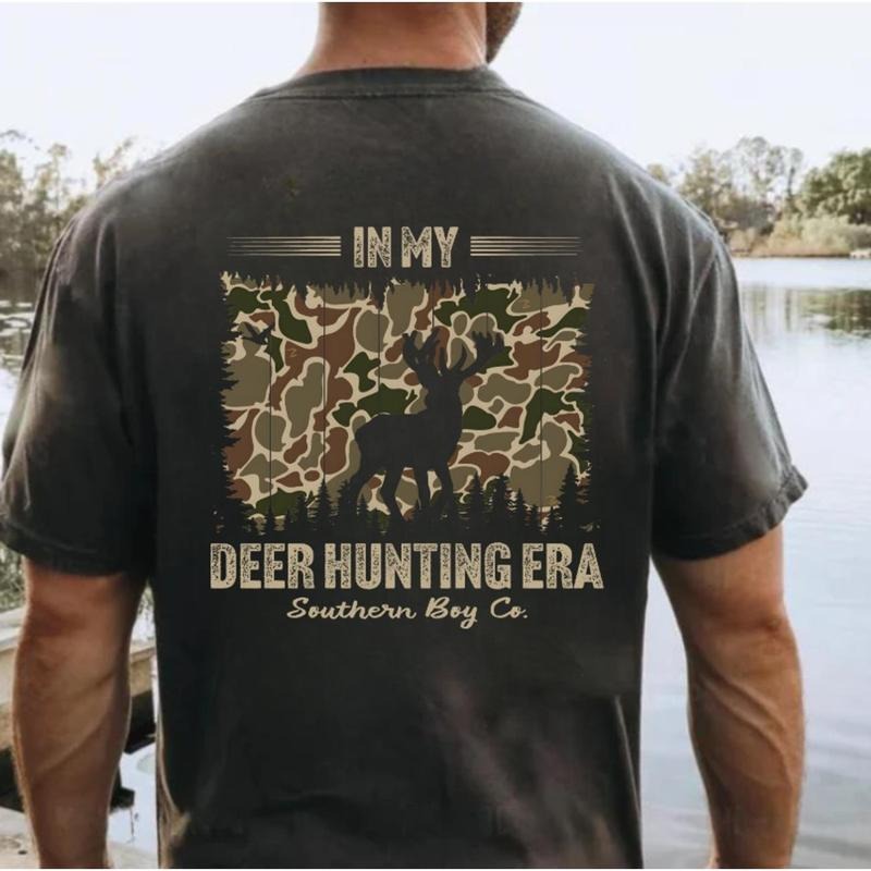Deer Hunting Era Short Sleeve Tee, Hunting Shirt, Outdoor Adventure Apparel, Perfect for Nature Lovers QSAUD