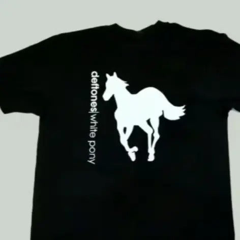 Deftones White Pony T-shirt Short Sleeve Cotton Black Men  All Size Menswear Top