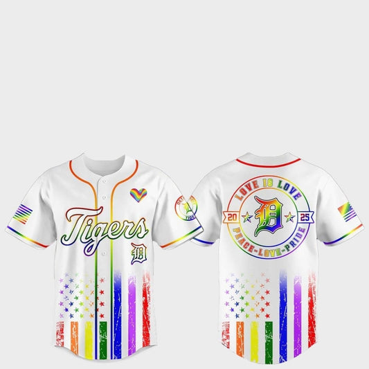 Detroit Tigers Pride Month Love Is Love 2025 Jersey - Grishko.com