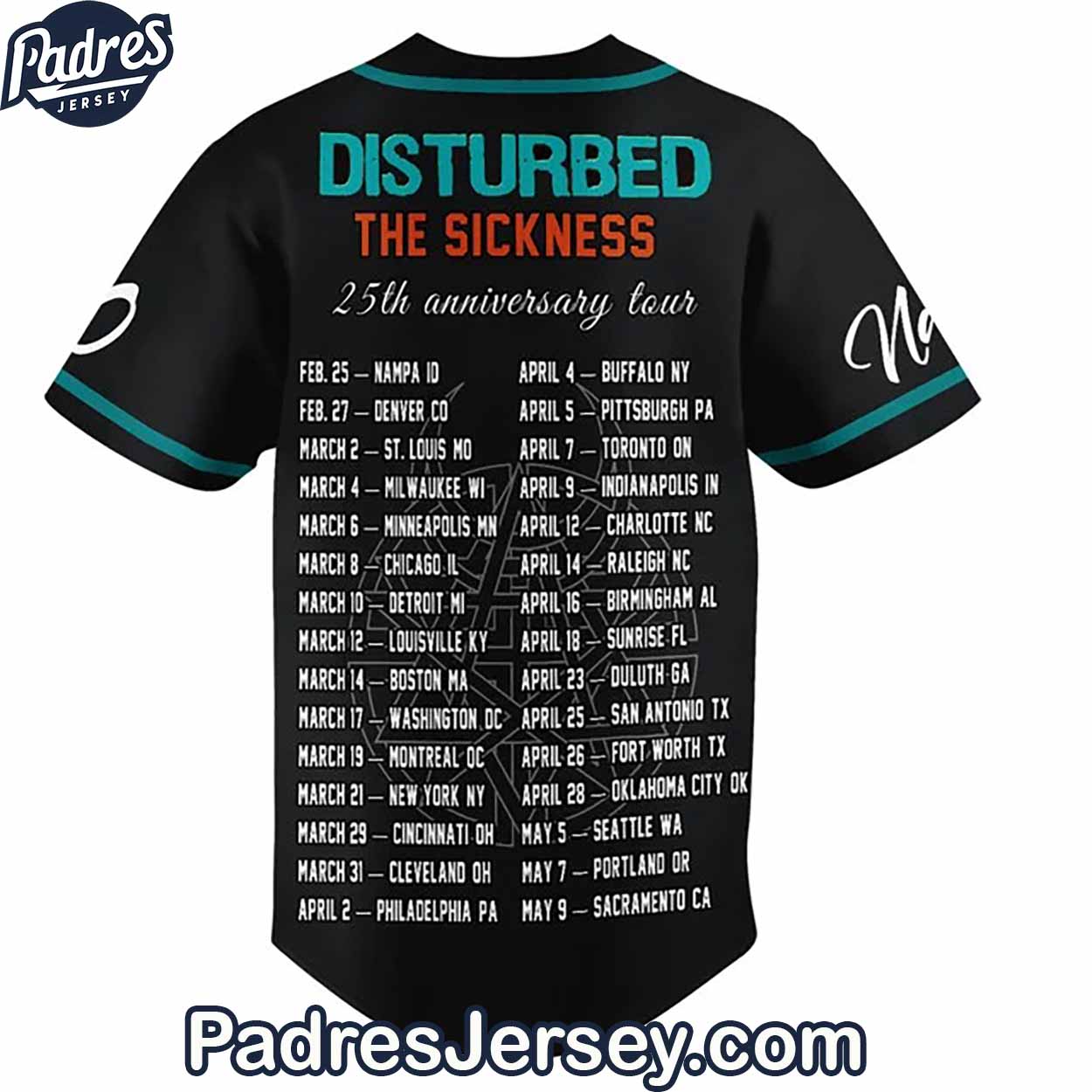 Disturbed The Sickness 25th Tour Baseball Jersey Outfit - Padres Jersey Oasis: Elevate Your Baseball Style Game