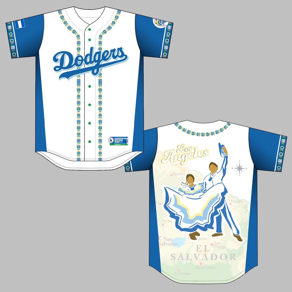 Dodgers Salvadoran Heritage Night Jersey 2025 Giveaway - Grishko.com