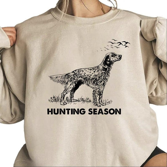 Dog Hunting and Mallard Duck Hello Hunting Season Sweatshirt Hoodie,  T-shirt, Nature Animal Lover Cotton Unisex Pullover