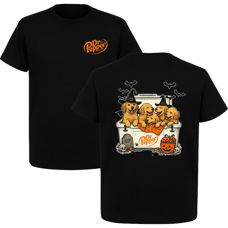 Dogs Beer Tees, Halloween T-Shirt Golden Retriever T-shirt, Perfect Beer And Dog T-shirt For Women, For Men, Halloween Cute Dog Trendy Shirt