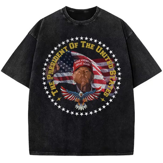 Donald Trump Wins POTUS The President 2024 Victory Custom Graphic T-Shirt Maga President Trump Winner Graphic Tee