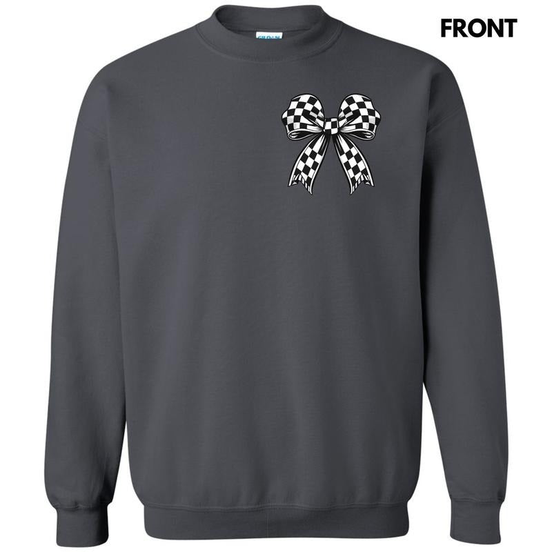 Double Black Checkered Bow Sweatshirt 'NLB'