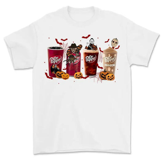 Dr Pepper Horror Shirt, Horror Movie Characters T-Shirt, Halloween T-Shirt, Spooky Season