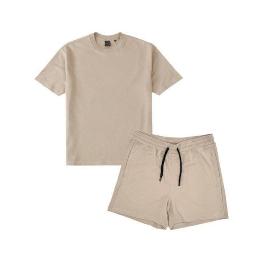 Dri-ease Menswear T-Shirt and Shorts Set - Knitting All Seasons Casual Short Sleeve Cotton Top for Branding