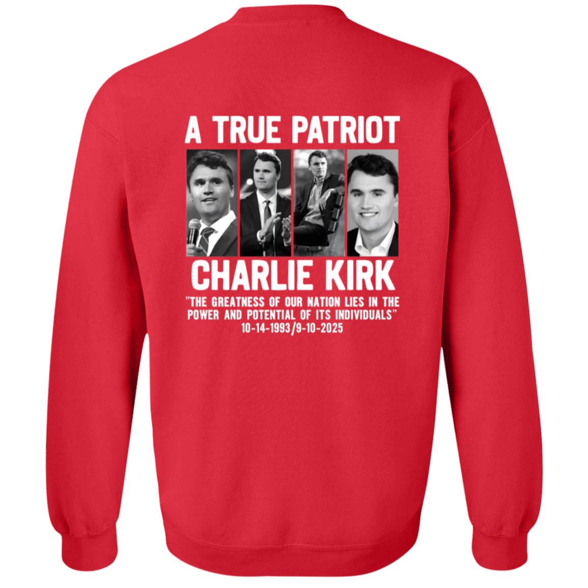 Freedom A True Patriot Charlie Kirk The Greatness Of Our Nation Lies Sweatshirt