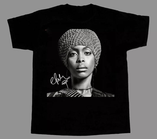 Erykah Badu Signature T-Shirt Short Sleeve Cotton Black Women Men