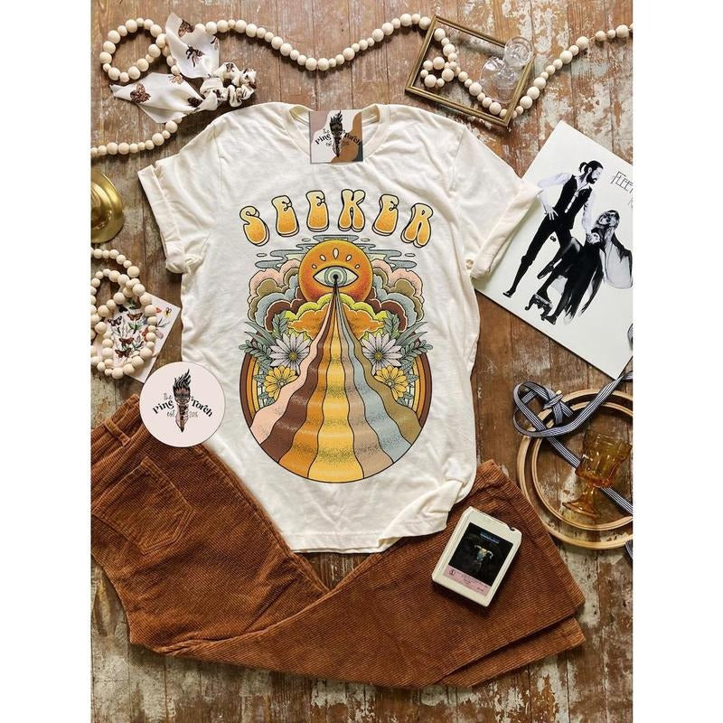 Evil Eye seeker mystical pattern T-shirt, Evil Eye hippie retro T-shirt, third eye hippie T-shirt, Mystical Witchy eye T-shirt, evil eye seeker tee