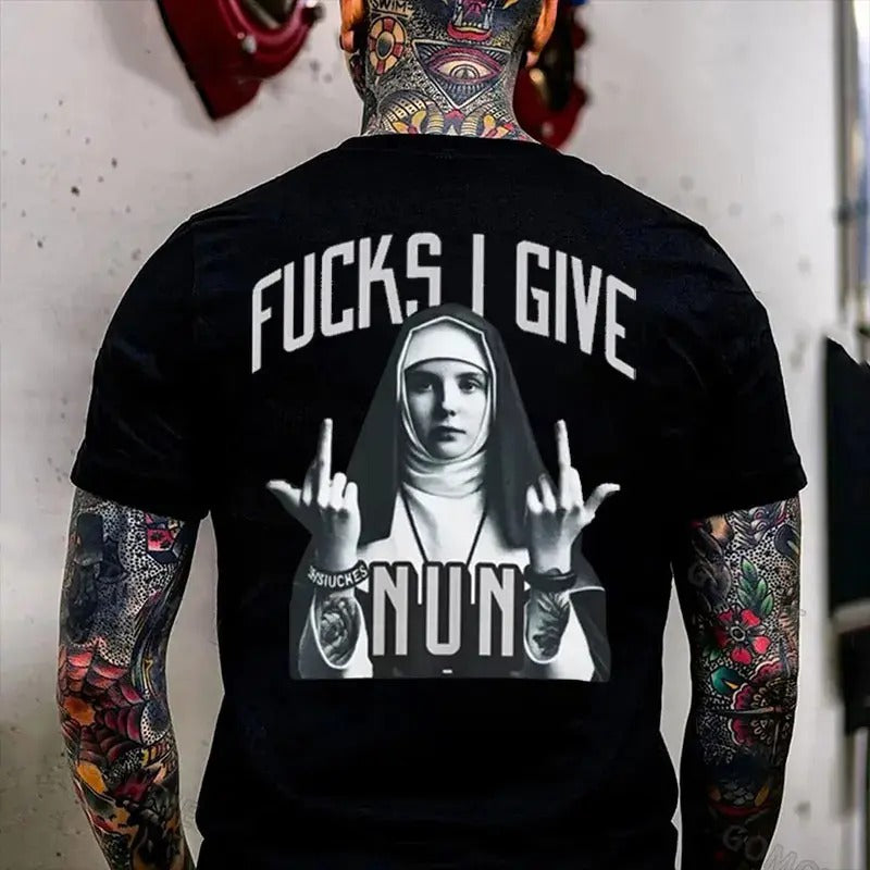 F@CKS I GIVE NUN Defiant Nun Print Men's T-Shirtstyle{n002}2