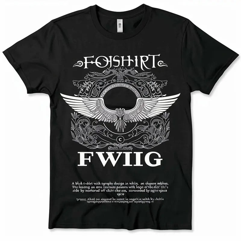 FOURTH WING Vintage Inspired Black T Shirt with Elegant Winged Symbolizing Growth Adventure and Freedom