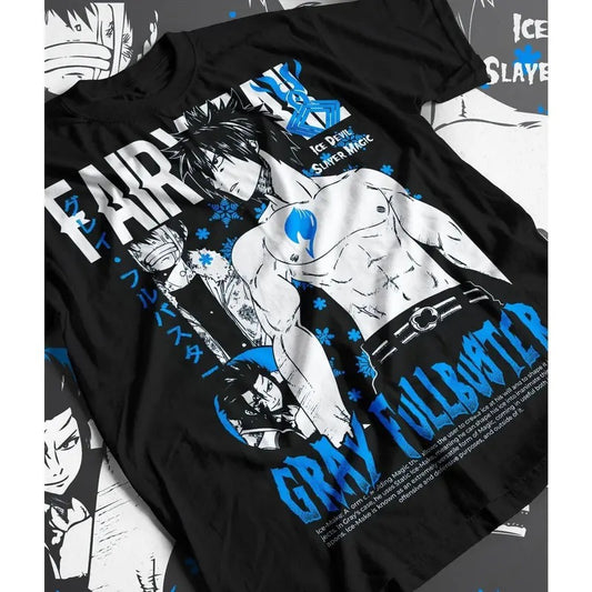 Fairy Tail Gray Fullbuster Natsu Dragneel Anime Unisex T-shirt Tee All Sizes, Anime tee Menswear Top