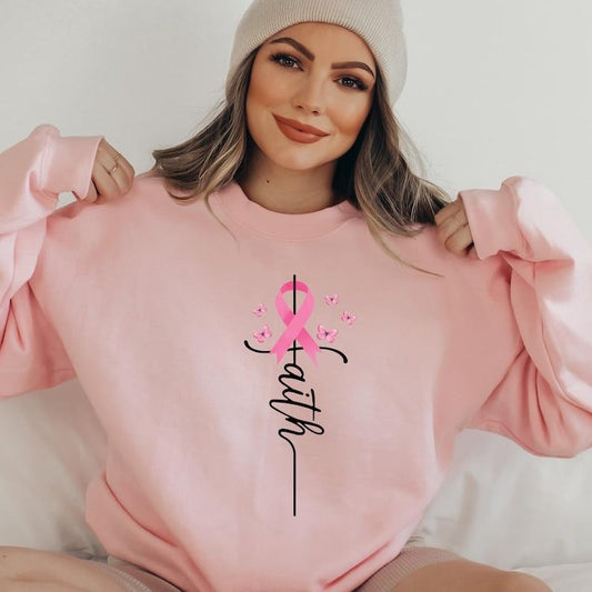Faith Breast Cancer Sweatshirt, Breast Cancer Warrior Sweat, Pink Ribbon Sweat, Cancer Warrior Hoodie, Cancer Fight  T-shirt, sweater and Hoodie