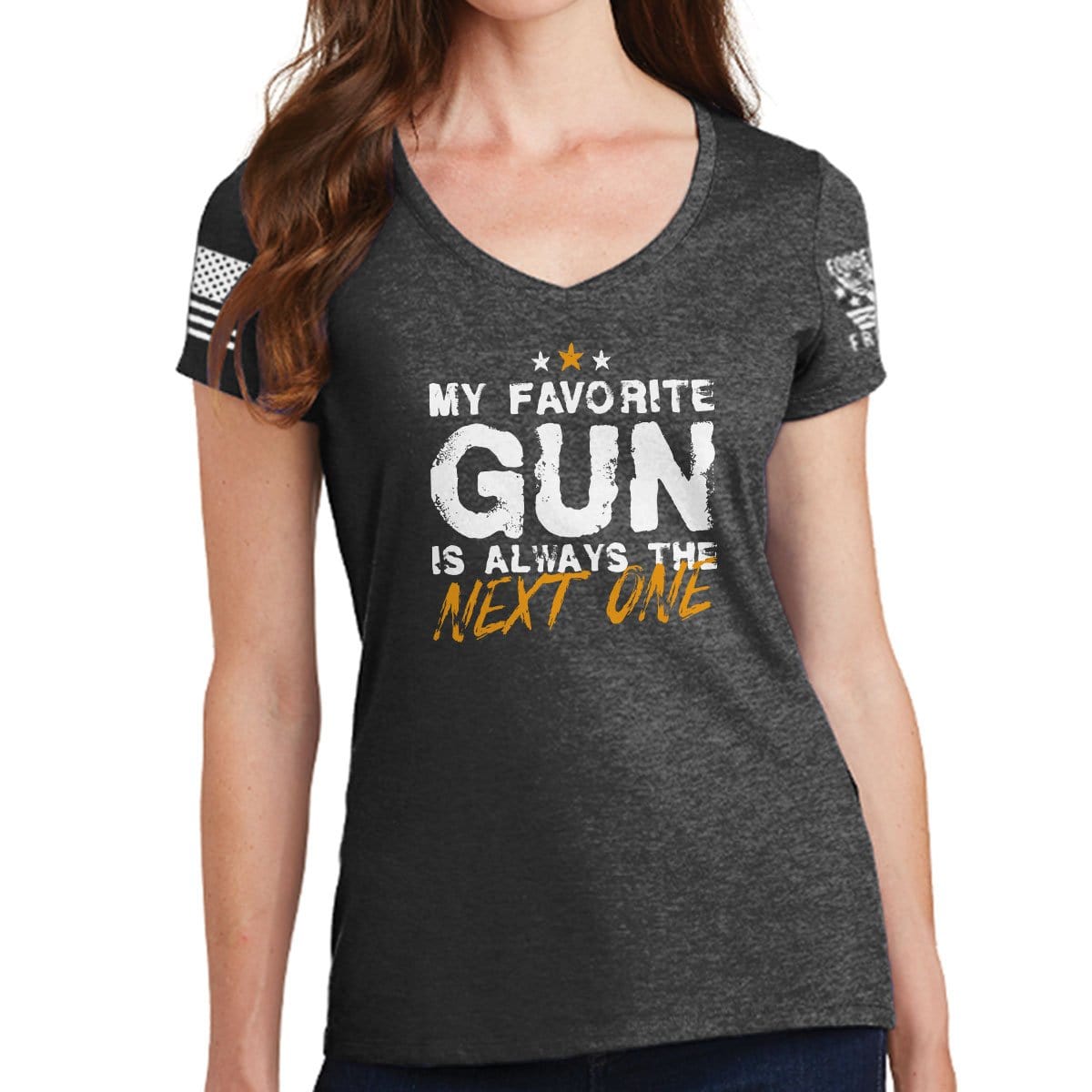 Ladies TYM Favorite Gun V-Neck T-shirt Style001