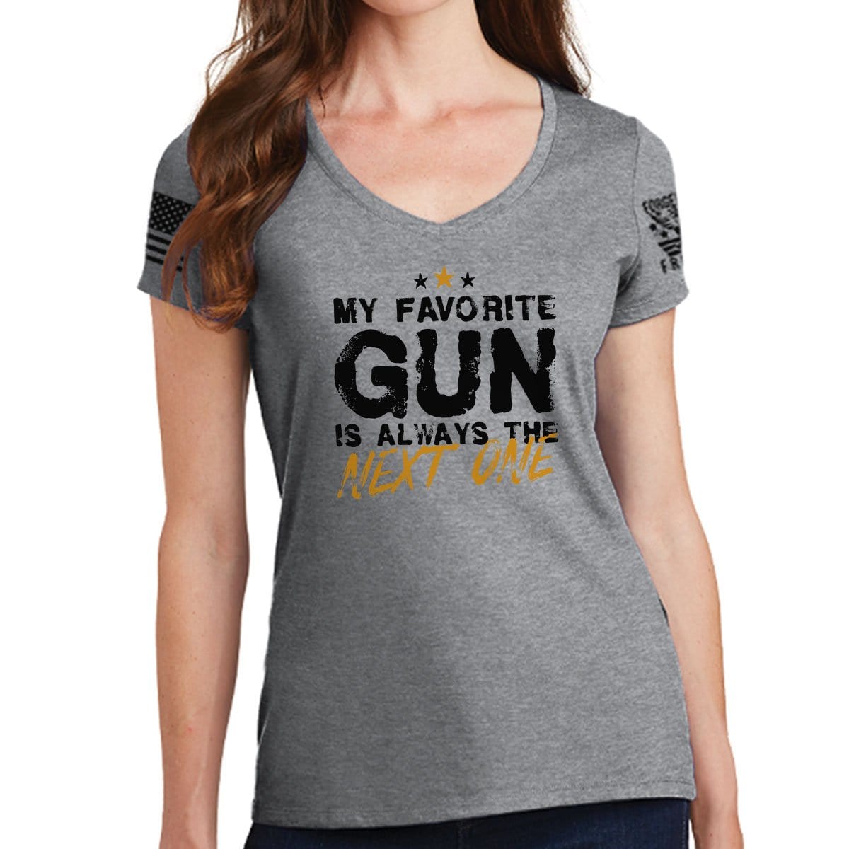 Ladies TYM Favorite Gun V-Neck T-shirt Style001