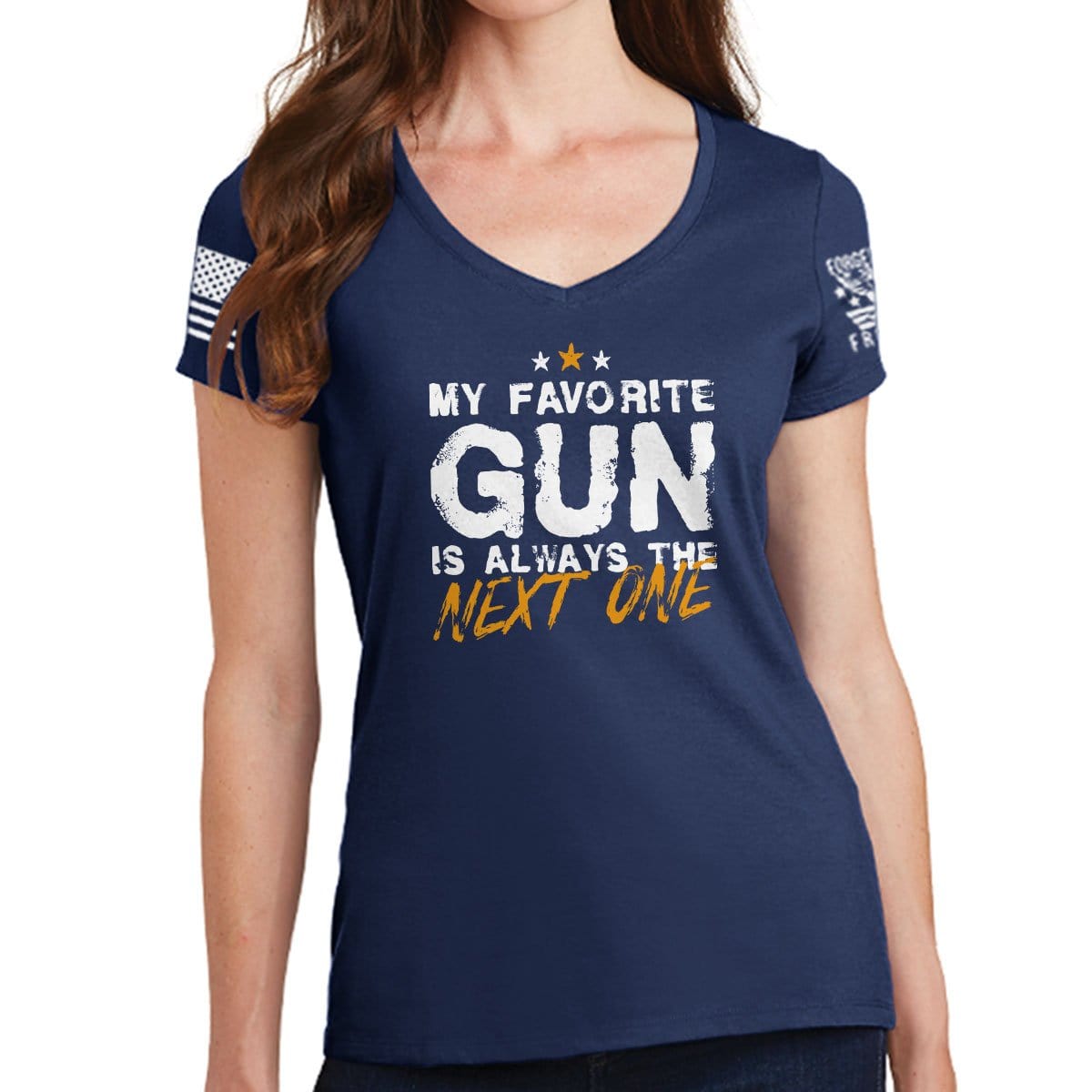 Ladies TYM Favorite Gun V-Neck T-shirt Style001