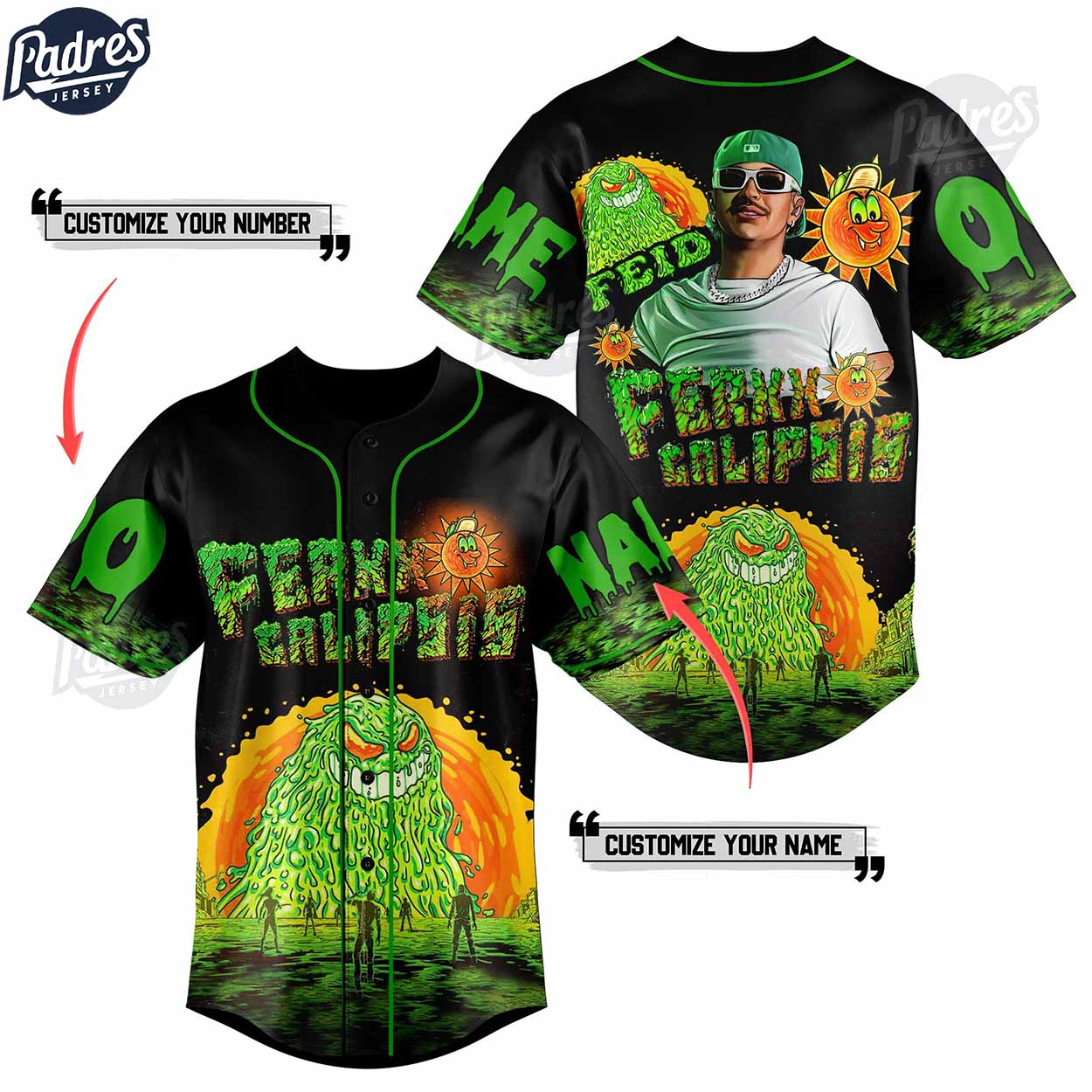 Feid Ferxxo Calipsis Tour 2024 Custom Baseball Jersey - Padres Jersey Oasis: Elevate Your Baseball Style Game