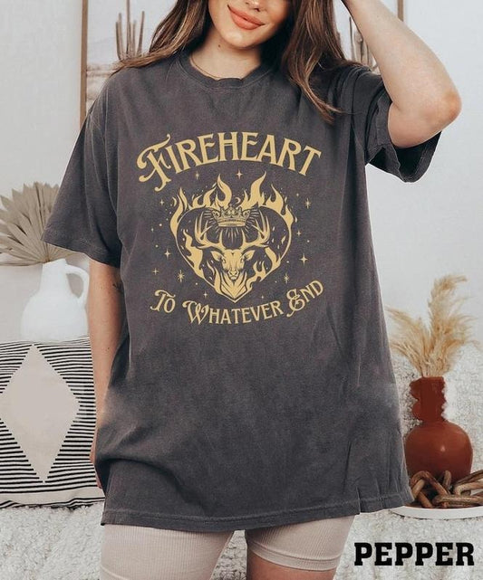 Fireheart Terrasen T-Shirt, Throne Of Glass Fan Shirt, Aelin Galathynius Shirt, To whatever end, Kingsflame The Thirteen,SJM ACOTAR TOG Shirt