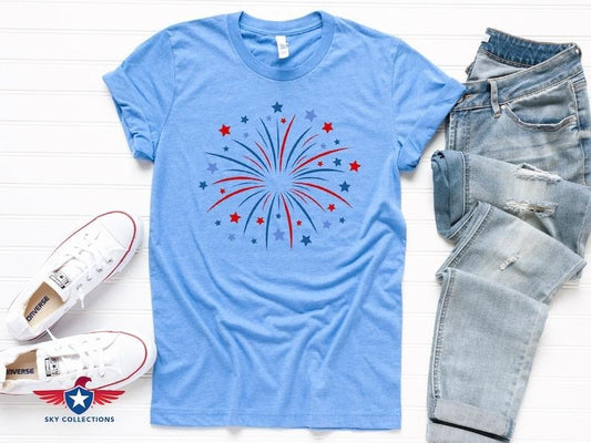 Fireworks Shirt, Patriotic Shirt, 4th of July Shirt, American Flag Shirt, Fourth of July, USA Flag Shirt, Family Shirt, Stars and Stripes