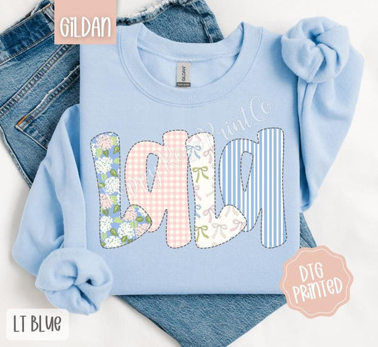 Floral Lala Sweatshirt, Cute Grandma Sweater, Coquette Crewneck