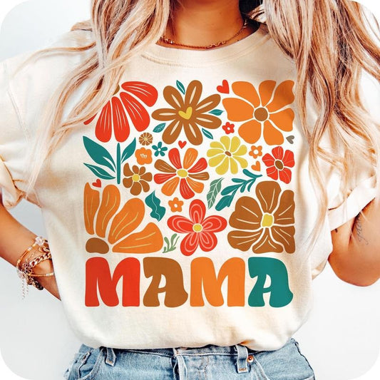 Floral Mama Coquette T- Shirt, Boho Mama T- Shirt, Mothers Day T- Shirt, Floral Spring T- Shirt, Gift For Mom Comfort Colors Shirts