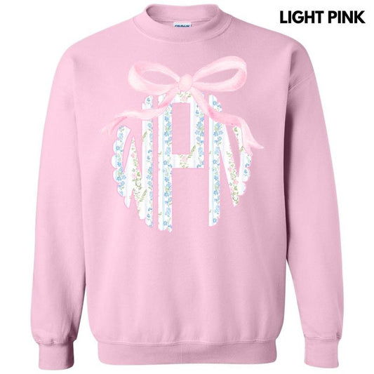 Floral Stripe Monogram Sweatshirt 'NLB'