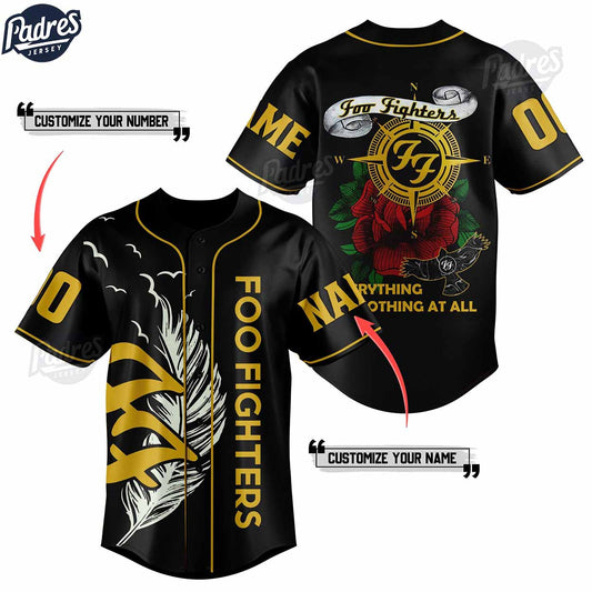 Foo Fighter Everything Or Nothing At All Tour Custom Baseball Jersey - Padres Jersey Oasis: Elevate Your Baseball Style Game