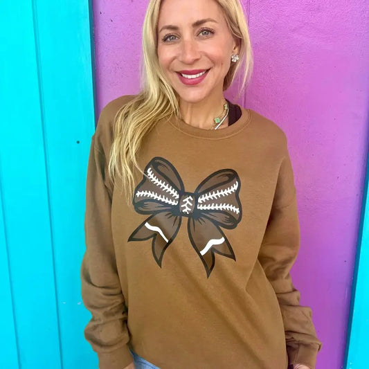 Football Brown Bow Sweatshirt