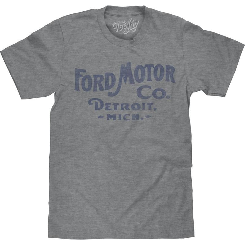 Ford Motor Company Detroit Michigan Big and Tall T-Shirt - Gray graphic tee