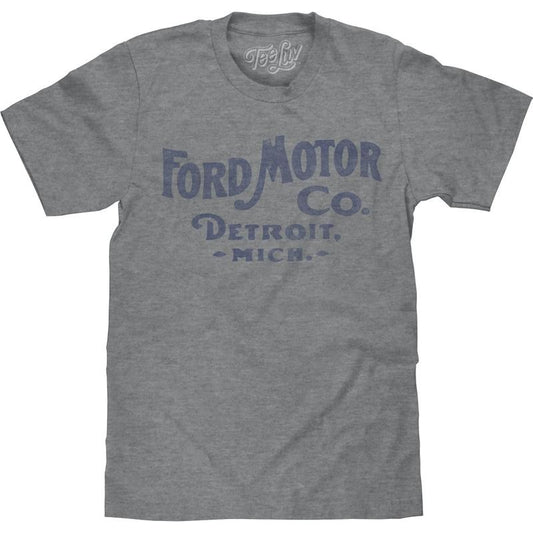 Ford Motor Company Detroit Michigan Big and Tall T-Shirt - Gray graphic tee