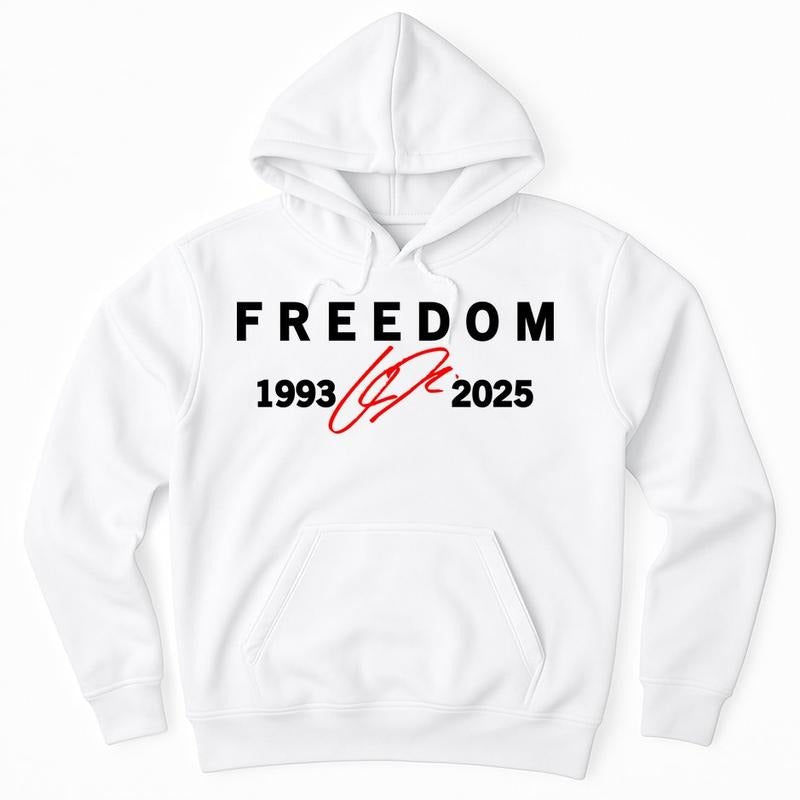 Freedom Red Signature 1993-2025 Charlie Kirk Tribute Faith Christian Truth Rest In Peace RIP Premium Pullover Fleece Hoodie