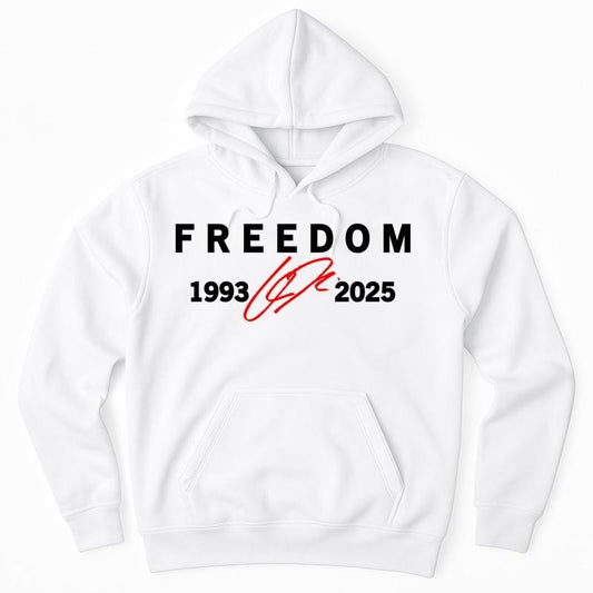 Freedom Red Signature 1993-2025 Charlie Kirk Tribute Faith Christian Truth Rest In Peace RIP Premium Pullover Fleece Hoodie