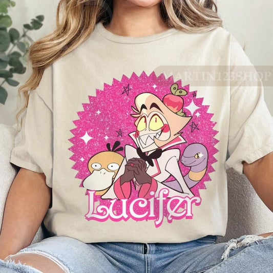 Funny Lucifer Morningstar Meme Hazbin Hotel T-Shirt, Take That Depression T-Shirt, Cute Cartoon Duck Lucifer Meme Shirt Gift