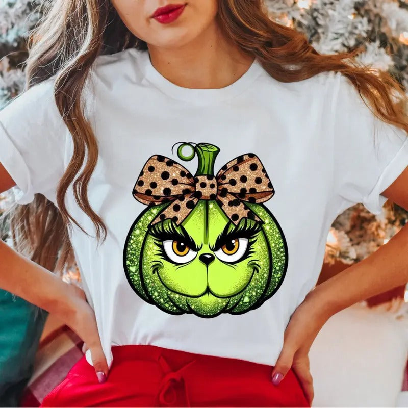 Funny Pumpkin T-Shirt, Cute Halloween shirt, Autumn Pumpkin Tee, Merry Xmas Present Tee, Halloween Gifts Shirt, Pumpkin Coquette Short Sleeve.