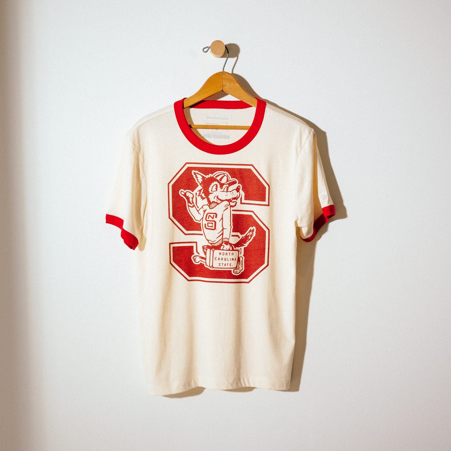 NC State Wolfpack Vintage Wolf Logo Ringer Tee