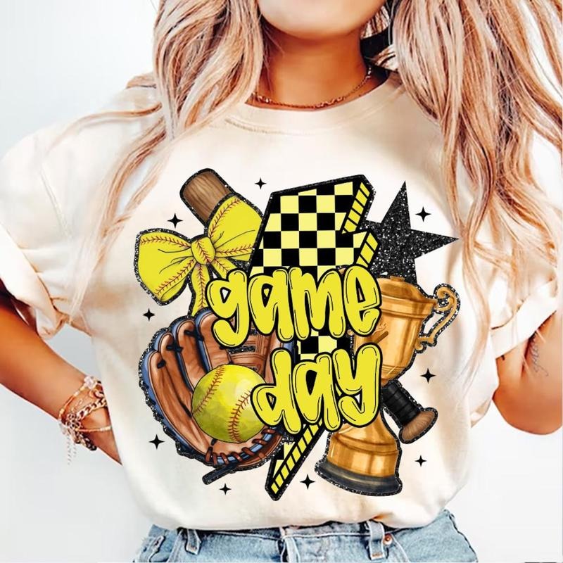 Game Day Softball Shirt With Retro Checkered, Mom Surprise Gift, Mother's Day Outfit