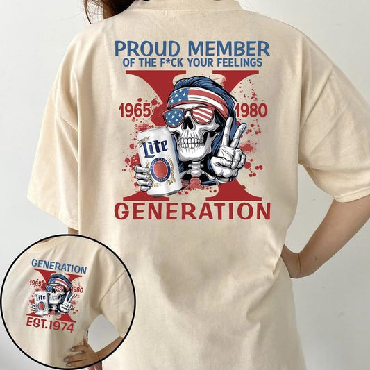 Gen X Custom Year of Birth Shirt- 100% Cotton Unisex Top