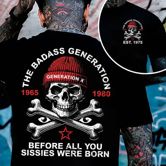 Generation X Custom Year Badass Generation T-shirt, Gen X FAFOT Shirt - 100% Cotton Top Unisex Comfort Womenswear Menswear, Custom Classic Collar Love Grey Hoodie