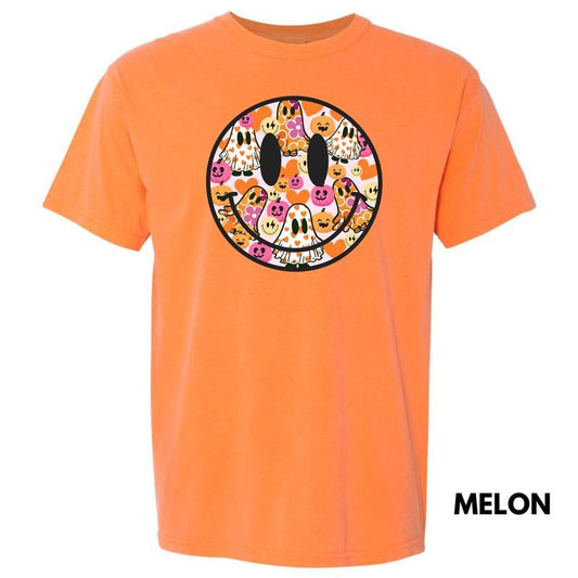 Ghost & Pumpkin Happy Face Comfort Colors T-Shirt 'NLB'