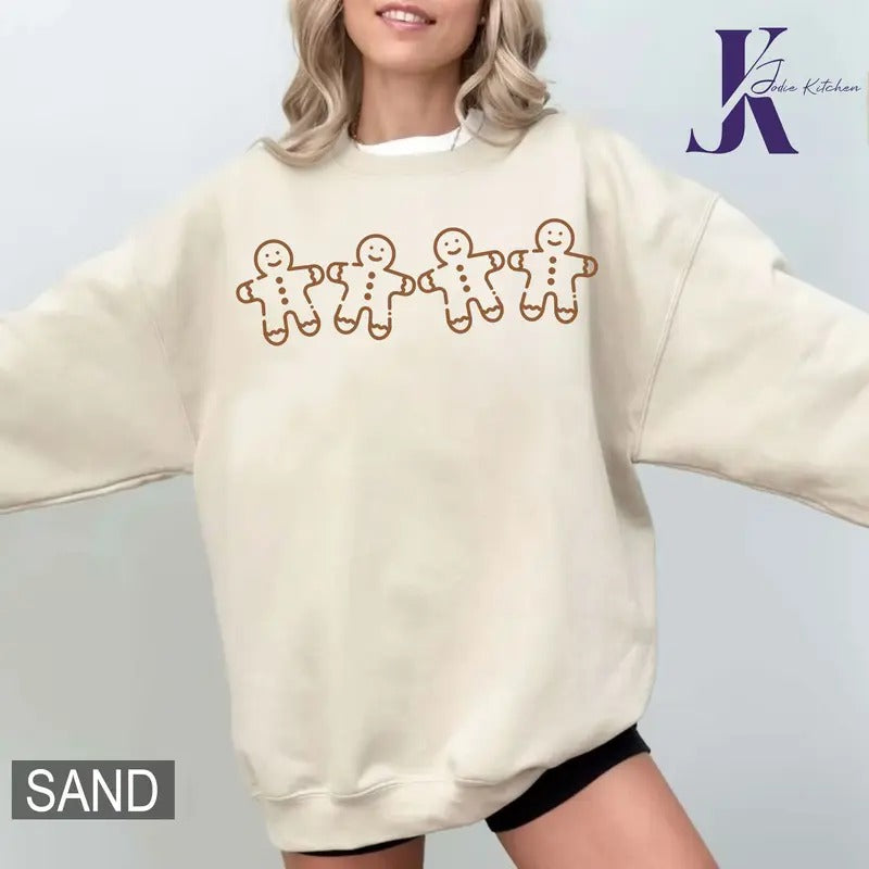 Gingerbread Comfort Color Shirt, Cute Christmas Sweatshirt, Merry Christmas Sweatshirt, Gingerbread Man Tshirt, Women Holiday T Shirt, Winter Tee, Gift for Baker Christmas Top