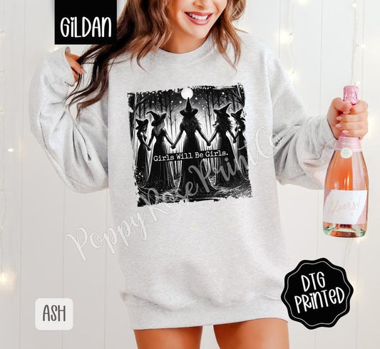 Girls Will Be Girls Sweatshirt, Trendy Halloween Sweatshirt