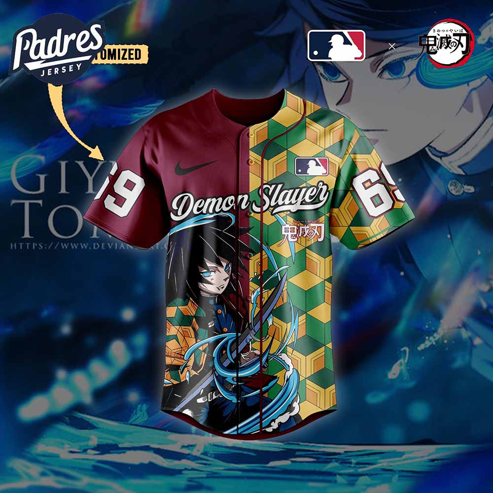 Giyu Tomioka Demon Slayer X MLB Personalized Baseball Jersey 2025 - Padres Jersey Oasis: Elevate Your Baseball Style Game