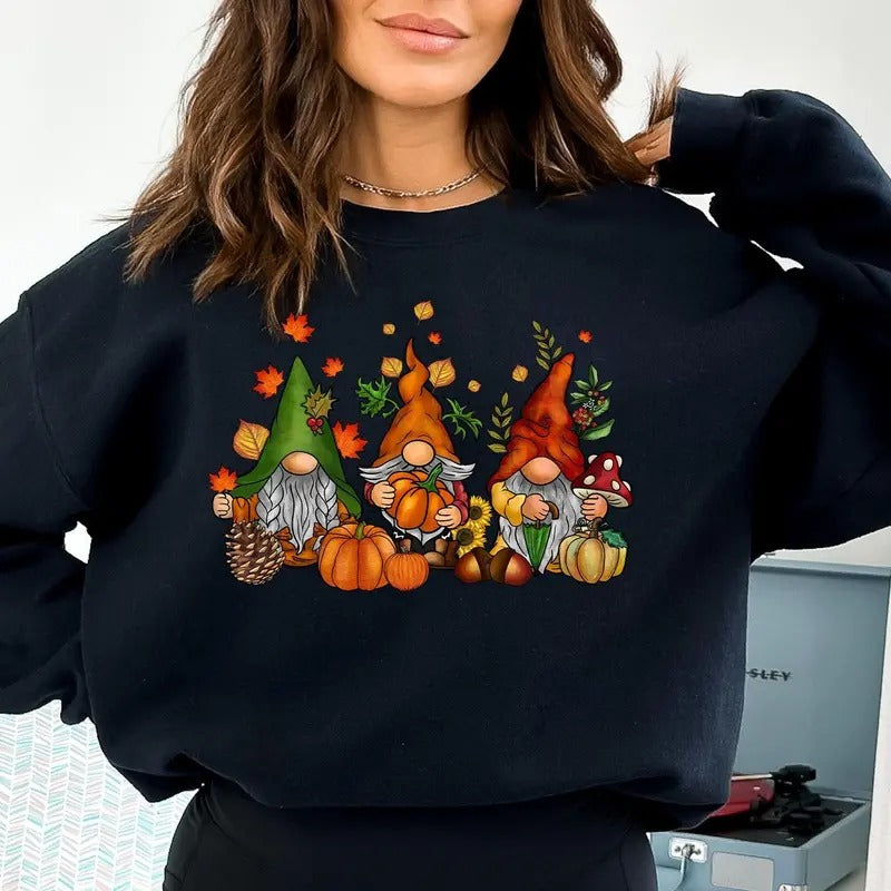 Gnomes Fall Sweatshirt, Cute Gnome Sweater, Fall Gift, Fall Shirt, Gift For Thanksgiving, Thanksgiving Gnome, Thanksgiving Sweatshirt