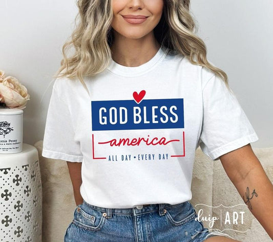 God Bless America Shirt America 4th Of July Home Sweet Home Patriotic Independence Day Fourth Of July American Girl