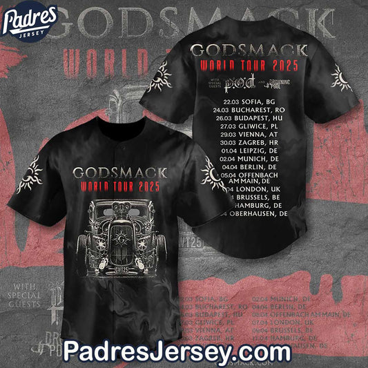 Godsmack Baseball Jersey Outfit - World Tour 2025 - Padres Jersey Oasis: Elevate Your Baseball Style Game