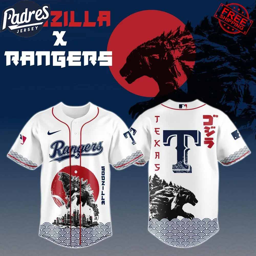 Godzilla 2025 x Texas Rangers Baseball Jersey - Padres Jersey Oasis: Elevate Your Baseball Style Game